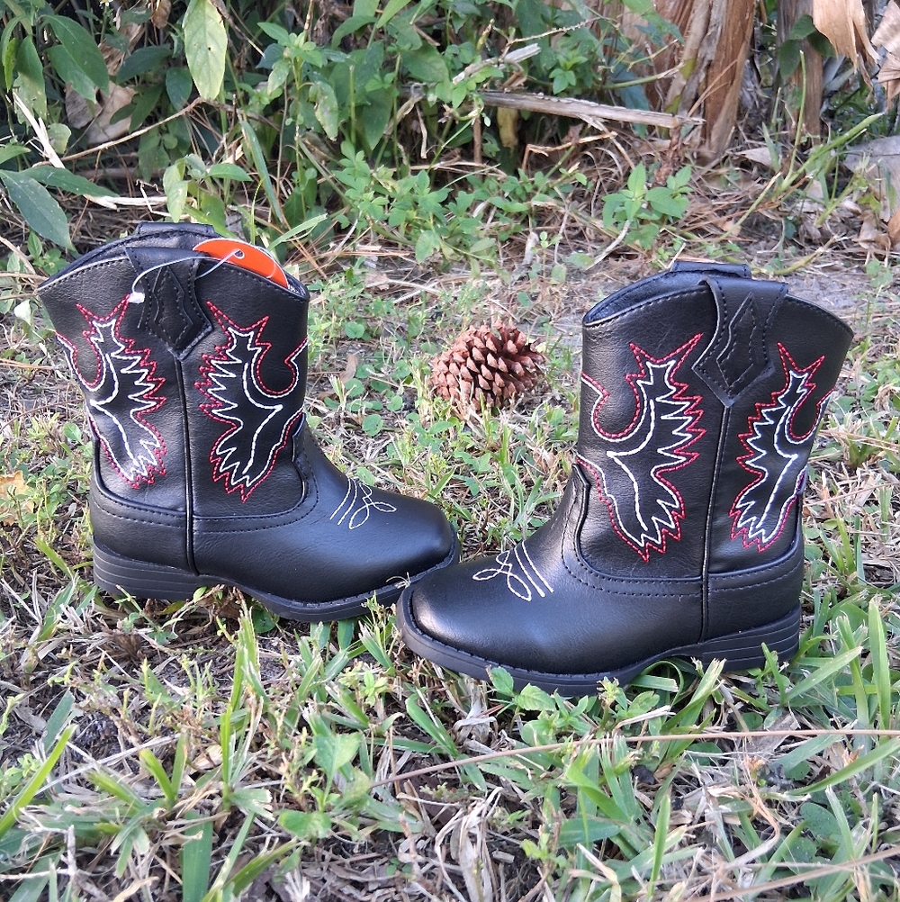 Wonder Nation Kids Boots with Red and White Stitching
